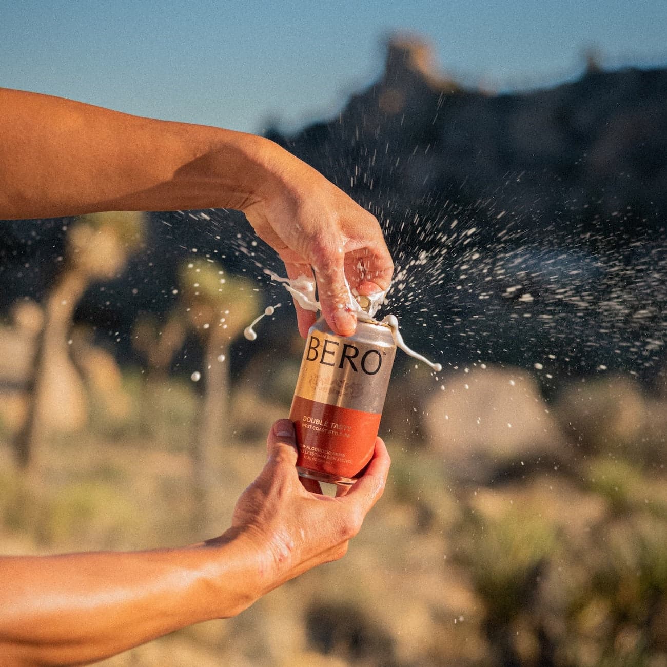 BERO can opened outdoors during a campaign shoot