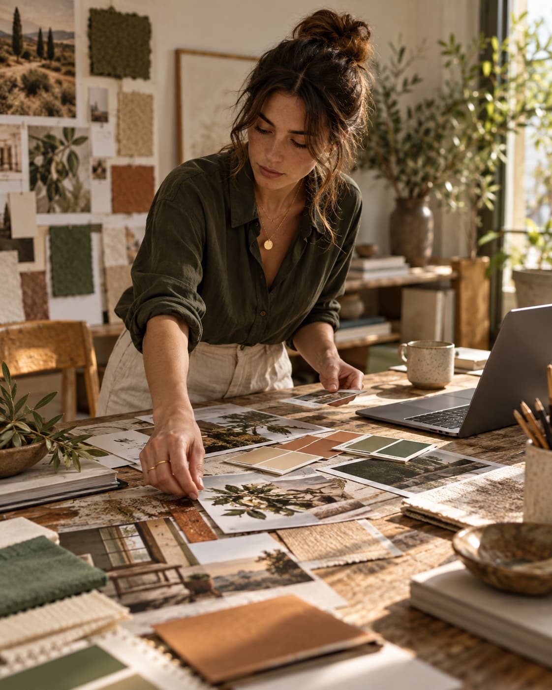 A creative specialist reviewing campaign imagery and materials